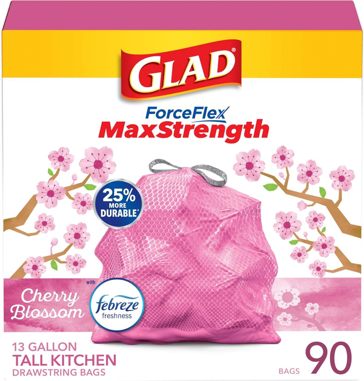 Glad ForceFlex MaxStrength Tall Kitchen Trash Bags