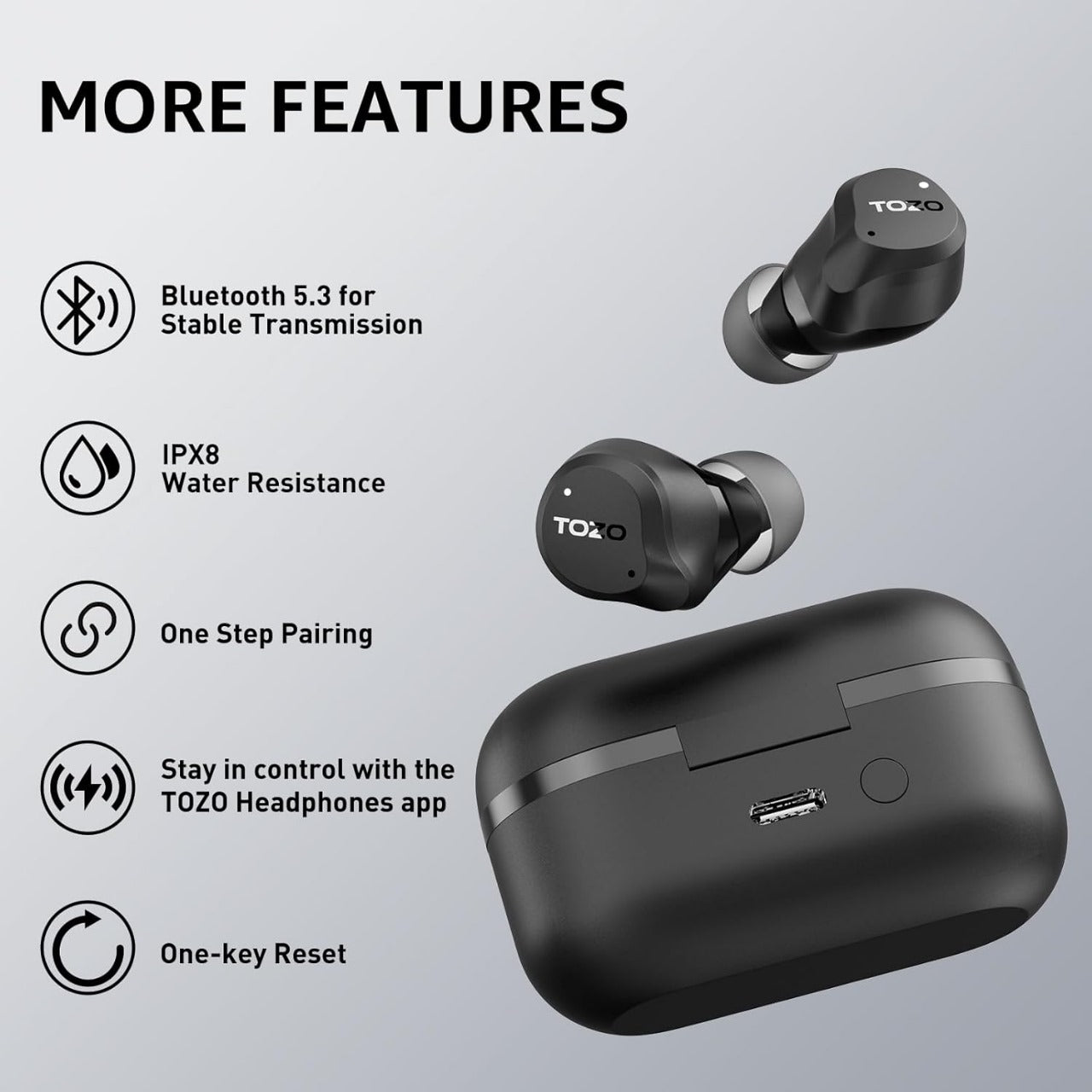 TOZO Hybrid Active Noise Cancelling Wireless Earbuds