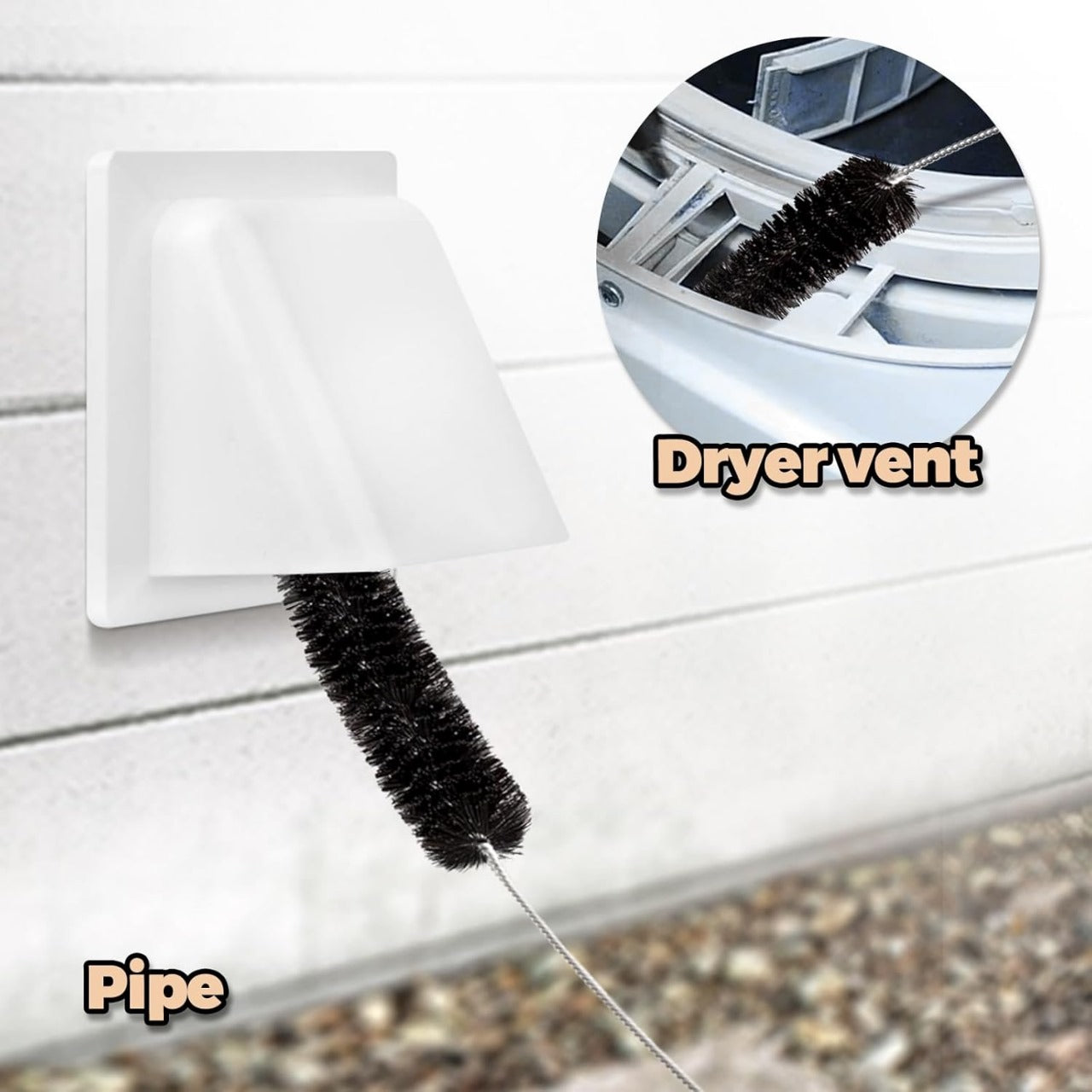 Holikme 2 Pack Dryer Vent Cleaner Kit Clothes Dryer Lint Brush Vent Trap Cleaner Brush